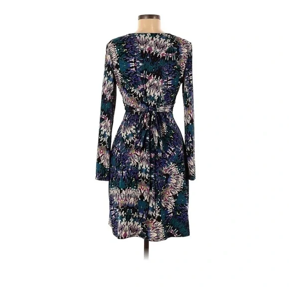 Nicole Miller Nicole Abstract Print Surplice Dress Size S - Picture 2 of 7